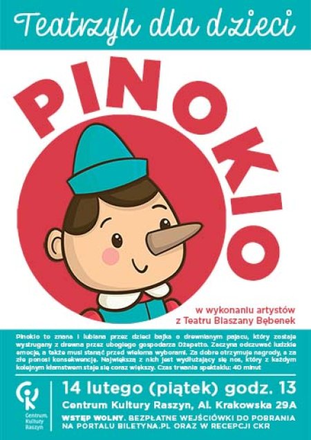 „Pinokio”  - Teatr Blaszany Bębenek - dla dzieci