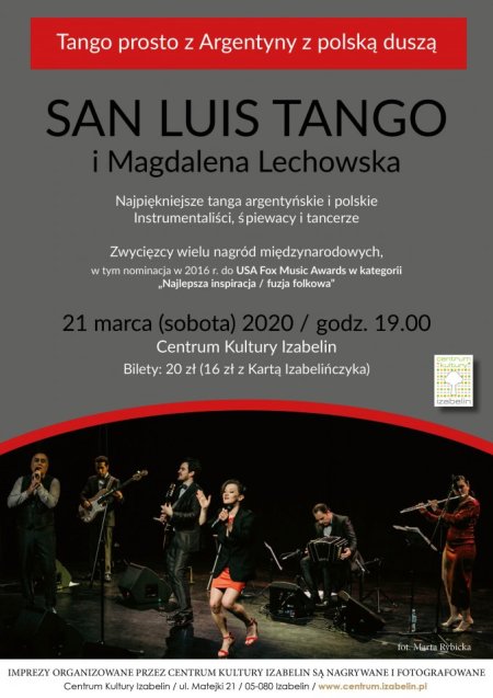 SAN LUIS TANGO i Magdalena Lechowska. Tango prosto z Argentyny z polską duszą. - kabaret