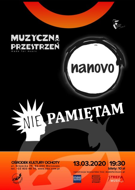 MUZYCZNA PRZESTRZEŃ: NANOVO ORAZ NIE PAMIĘTAM - koncert