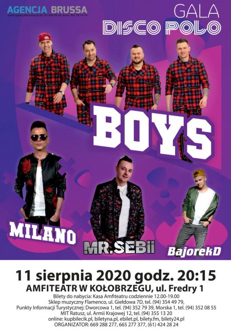 Gala Disco Polo: Zespół BOYS, MILANO, MR SEBII, BajorekD - koncert