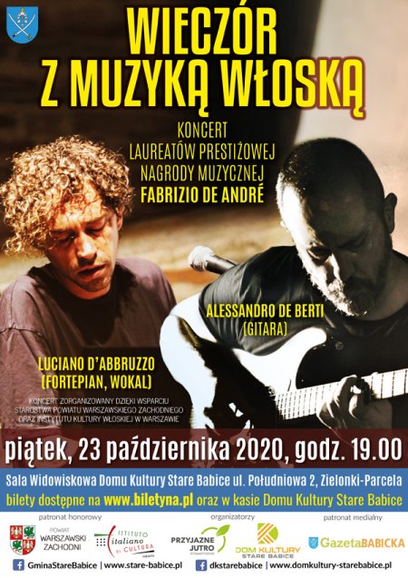 Wieczór z muzyką włoską - Koncert Luciano D’Abbruzzo i Alessandro De Berti - koncert