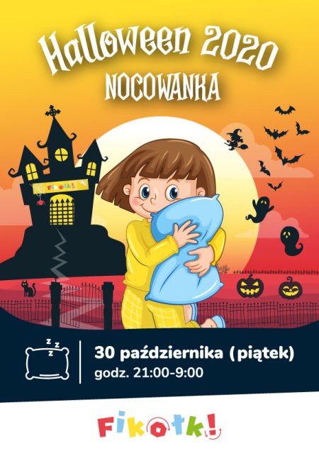 Bilet Nocowanka Halloween 2020 w Sali Zabaw Fikołki Galeria Wołomin - dla dzieci