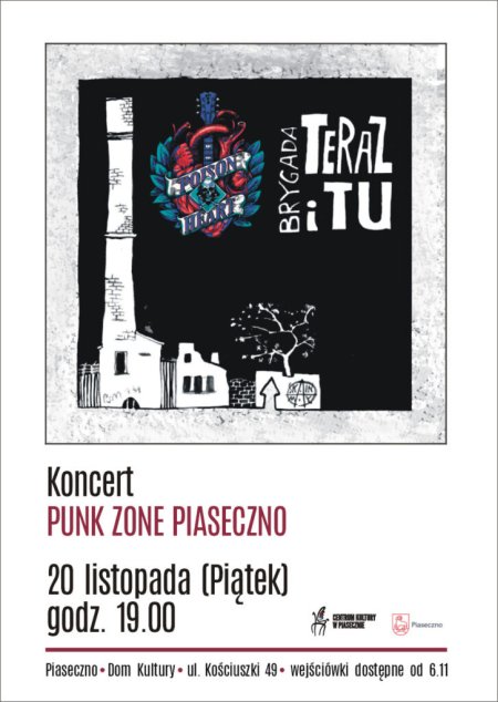 PUNK ZONE PIASECZNO – koncert zespołów Teraz i Tu oraz Poison Heart - koncert