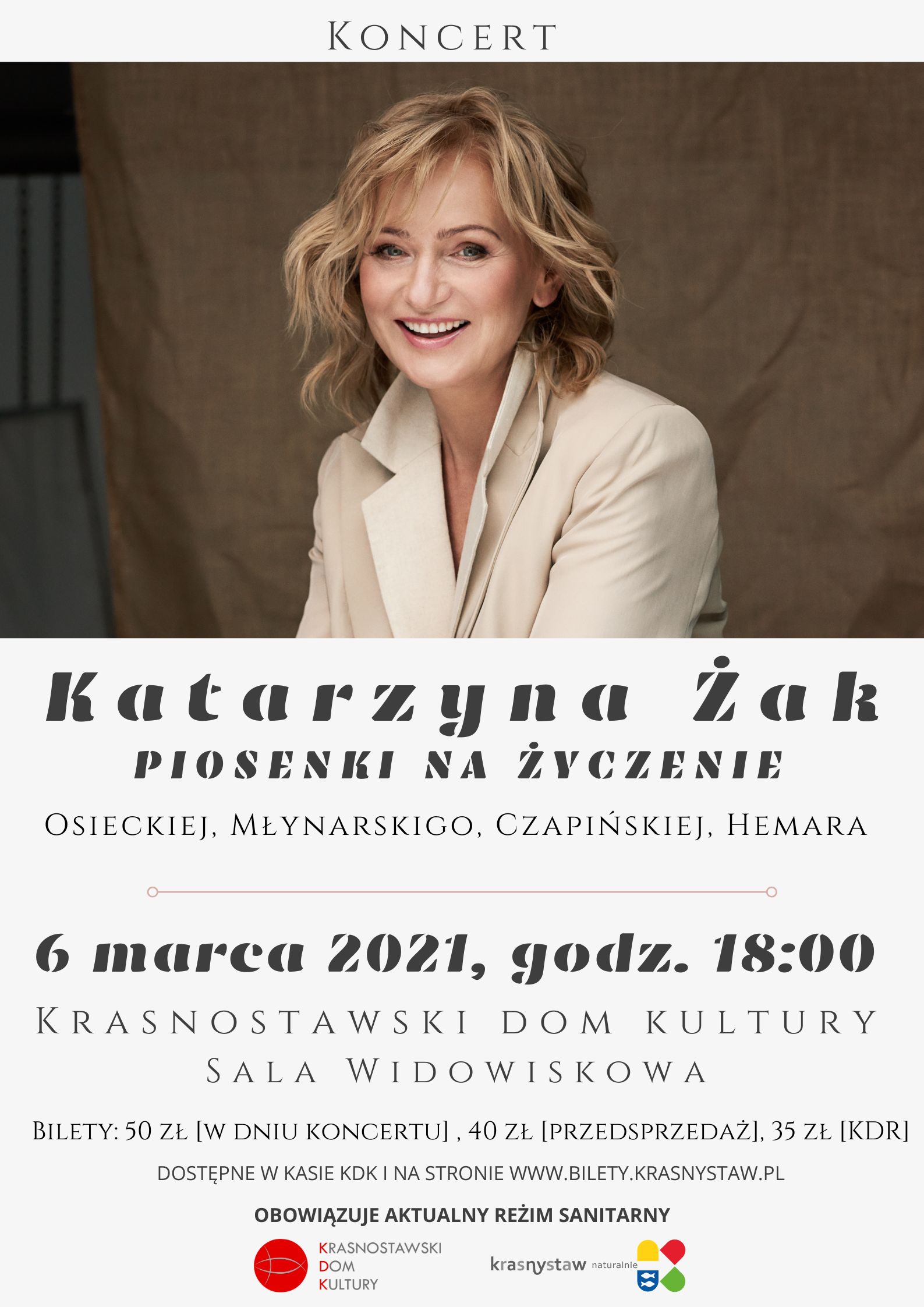 Koncert Katarzyna Zak Piosenki Na Zyczenie Bilety Online Opis Recenzje 2021 2022 Biletyna Pl