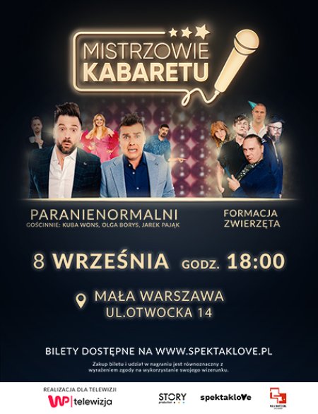 Mistrzowie Kabaretu: Formacja Zwierzęta i Paranienormalni -  rejestracja WP Telewizja - kabaret