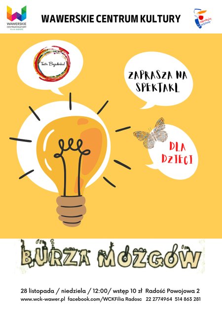 Teatr Bajaderka "Burza Mózgów" - spektakl dla dzieci - kabaret