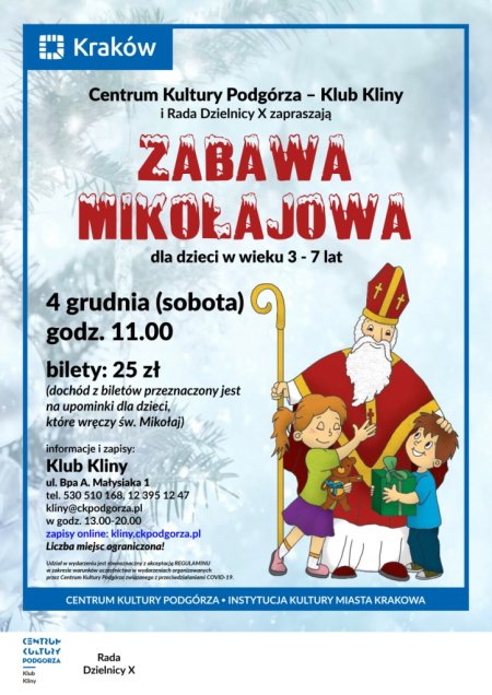 Zabawa Mikołajkowa w Klubie Kliny - dla dzieci