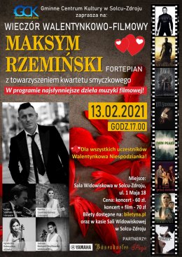 Wieczór Muzyki Filmowej z Maksymem Rzemińskim w towarzystwie wspaniałego kwartetu smyczkowego - Bilety na koncert