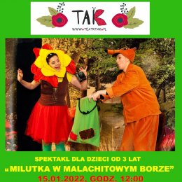 Spektakl teatralny dla dzieci "Milutka w malachitowym borze" w Zastowie - spektakl