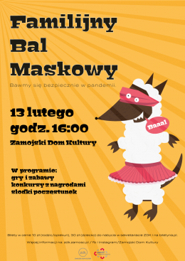 Familijny Bal Maskowy ZDK - Bilety na wydarzenie dla dzieci