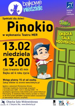 Spektakl dla dzieci „Pinokio” Teatru MER w ramach cyklu Bajkowe Niedziele - spektakl