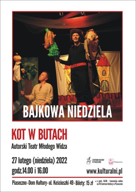 Bajkowa Niedziela - Kot w butach – Autorski teatr Młodego Widza - dla dzieci