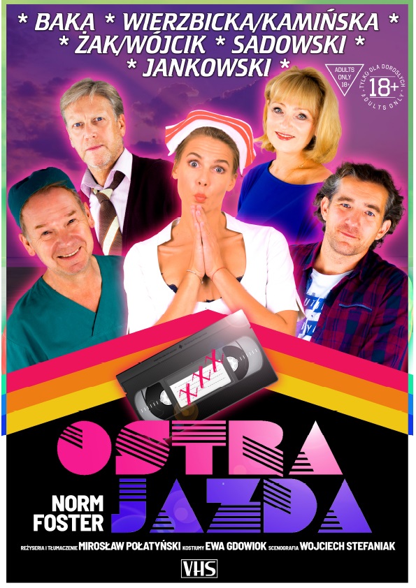 Plakat Ostra Jazda - spektakl Teatru Komedia w gwiazdorskiej obsadzie 89316