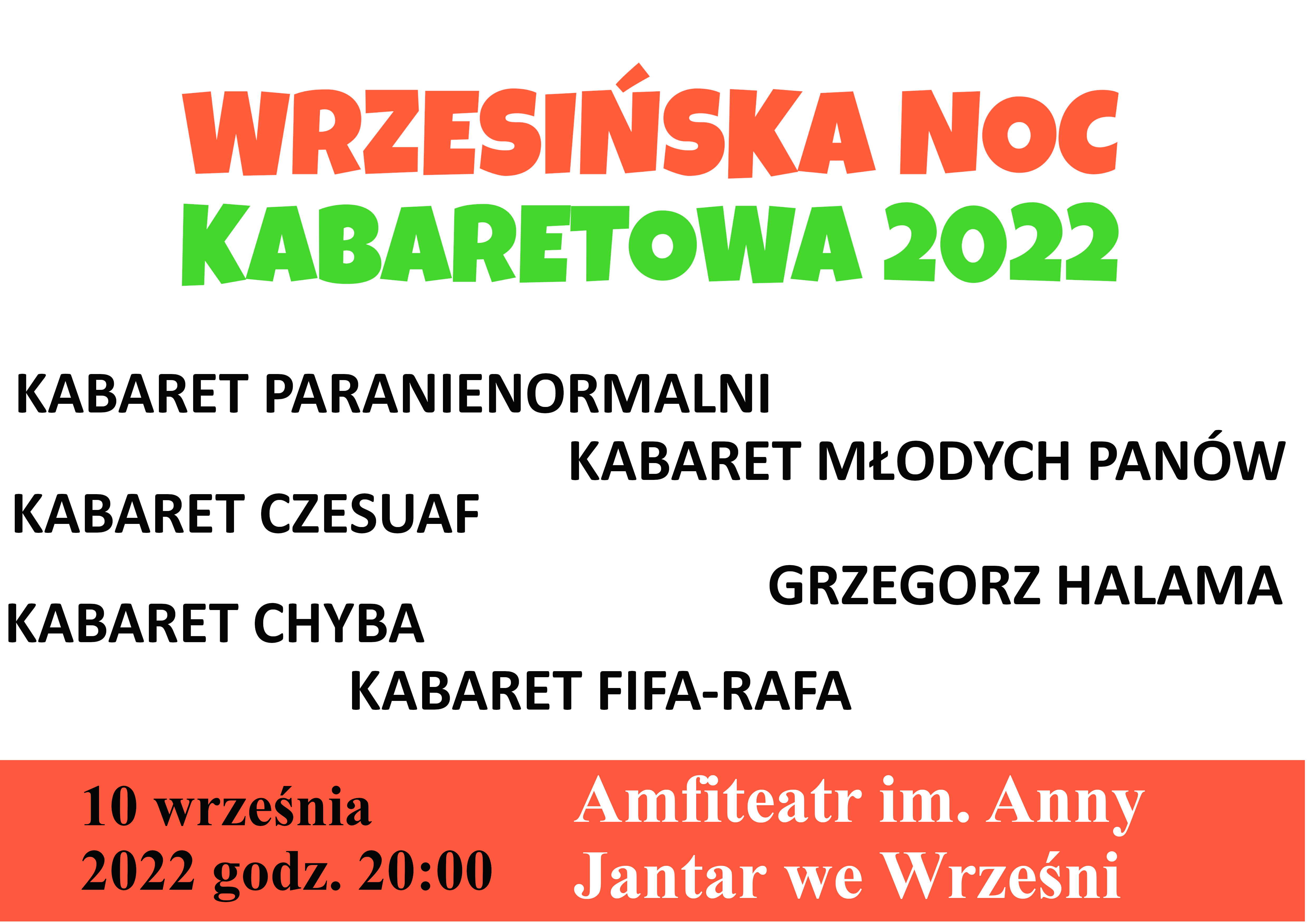 Plakat Wrzesińska Noc Kabaretowa 2022 61622