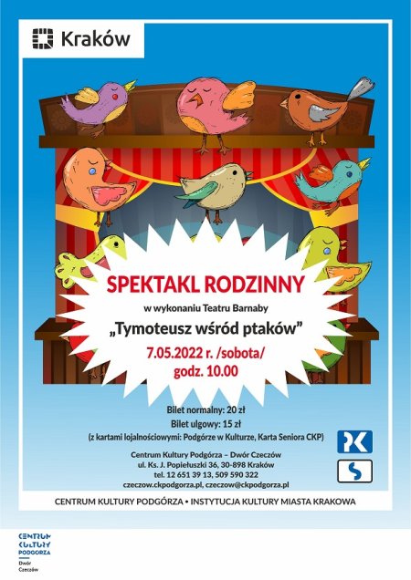 Spektakl rodzinny - Tymoteusz wśród ptaków - spektakl