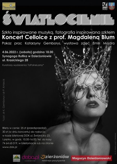 ŚWIATŁOCIENIE-  połączenie koncertu z wystawą szklanej biżuterii oraz fotografii - koncert