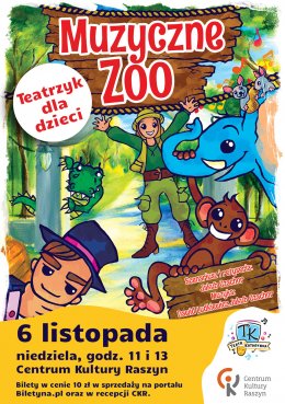 Spektakl dla dzieci "Muzyczne Zoo" Teatru Katarynka w ramach cyklu Bajkowe Niedziele - dla dzieci