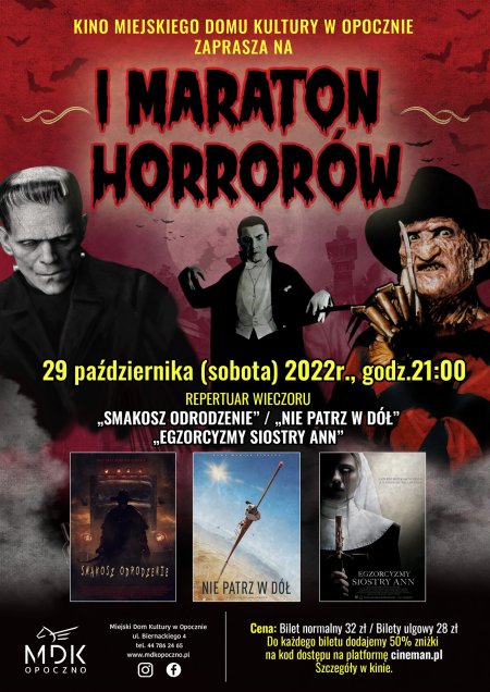 Maraton Halloween : Egzorcyzmy Siostry Ann , Nie patrz w dół , Smakosz Odrodzenie - film