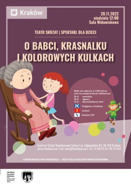 Spektakl dla dzieci „O Babci, Krasnalku i kolorowych kulkach” Teatr Skrzat - dla dzieci