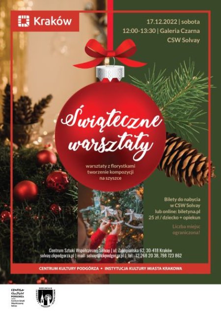 17.12.2022/sobota, godz. 12.00 świąteczne warsztaty florystyczne - inne