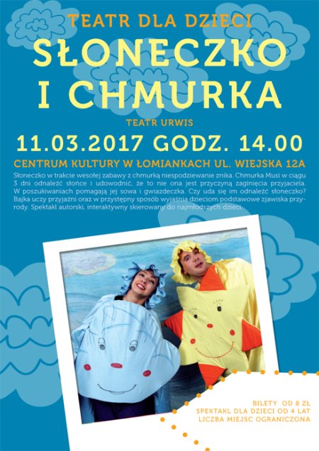 Teatr dla dzieci: Słoneczko i Chmurka - dla dzieci