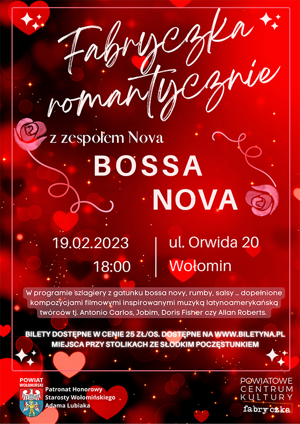 Plakat Fabryczka Romantycznie z zespołem Nova Bossa Nova 130113