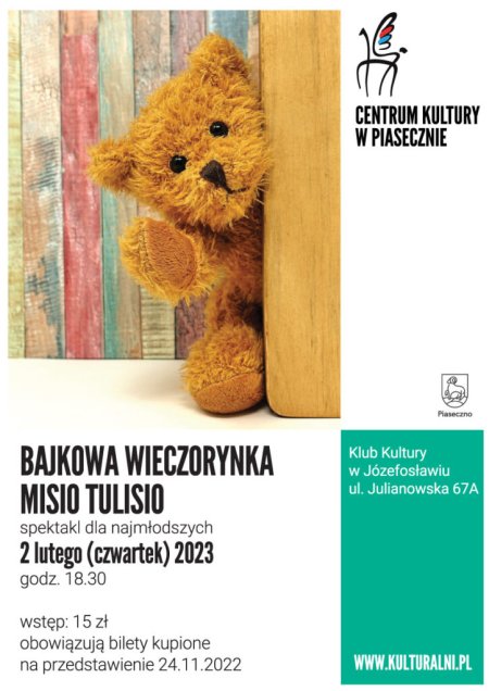 Misio Tulisio - spektakl dla najmłodszych - dla dzieci