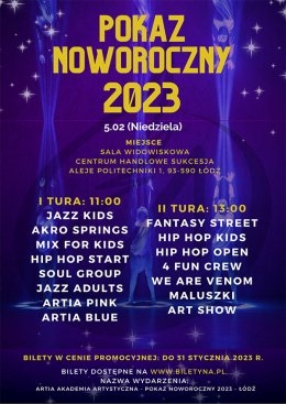 ARTIA Akademia Artystyczna - Pokaz Noworoczny 2023 - Łódź - koncert