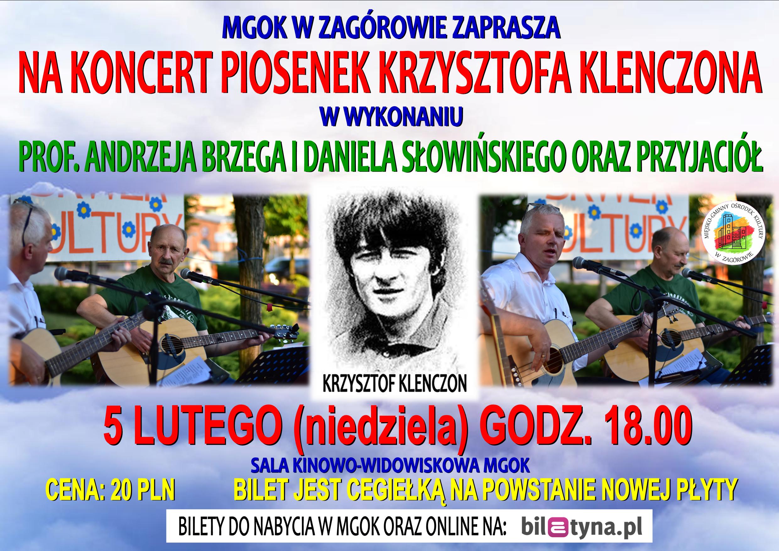 Plakat Koncert piosenek Krzysztofa Klenczona 131984