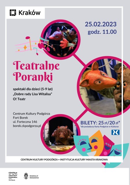 Teatralne Poranki w Forcie Borek "Dobre rady lisa Witalisa" - spektakl