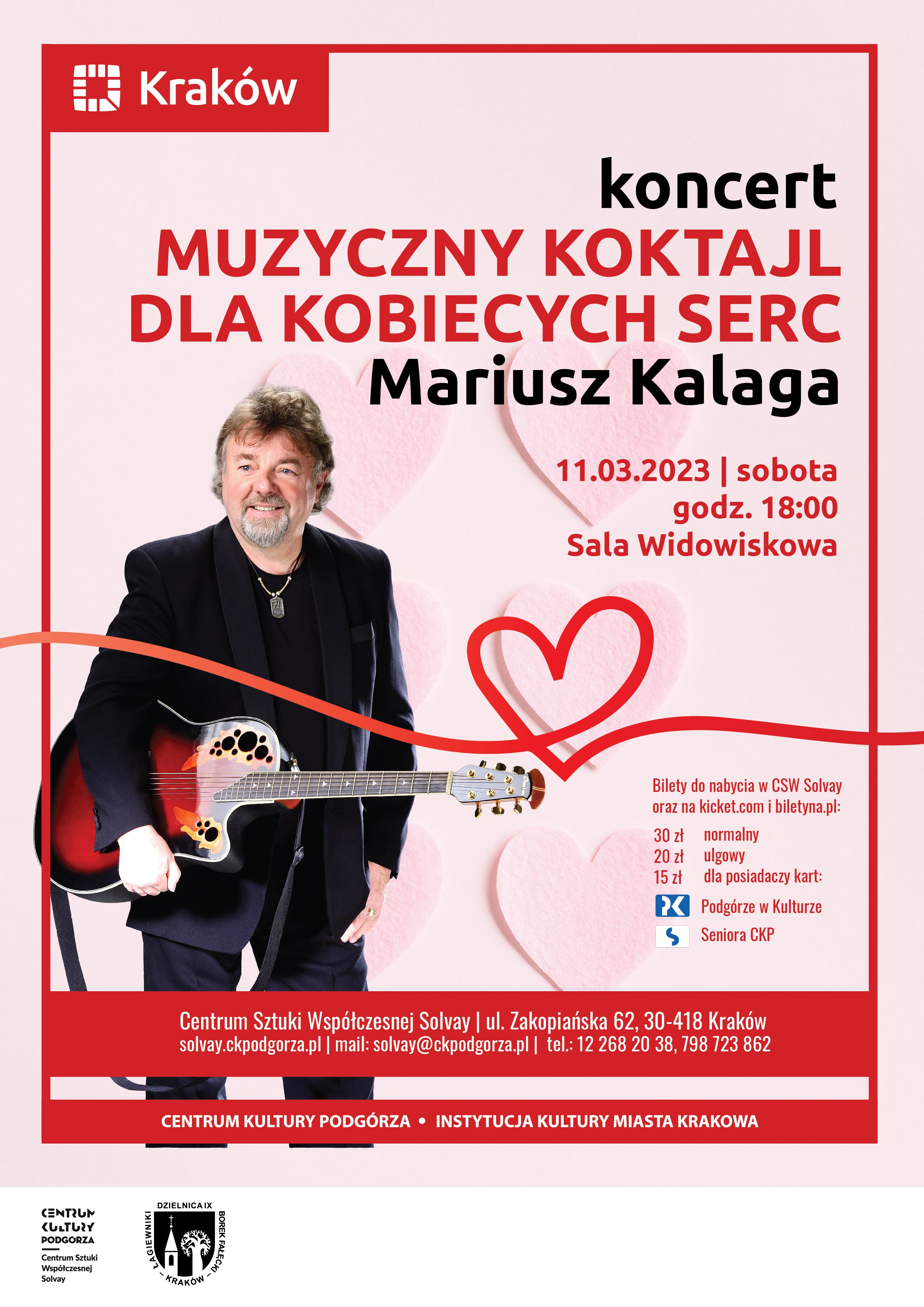 „Muzyczny Koktajl dla Kobiecych Serc” Mariusz Kalaga Bilety Online
