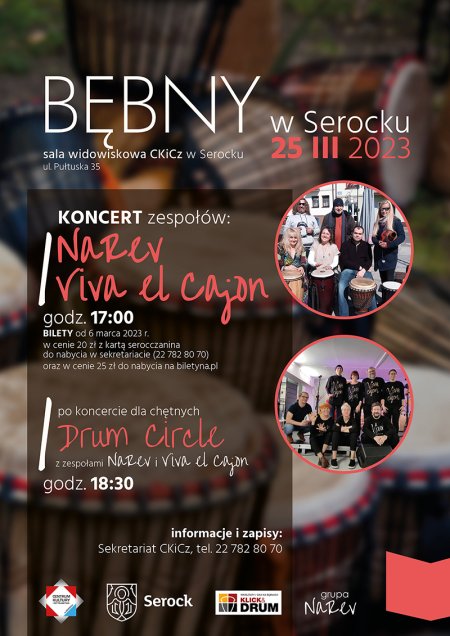 Bębny w Serocku - NaRev  oraz Viva el Cajon - koncert