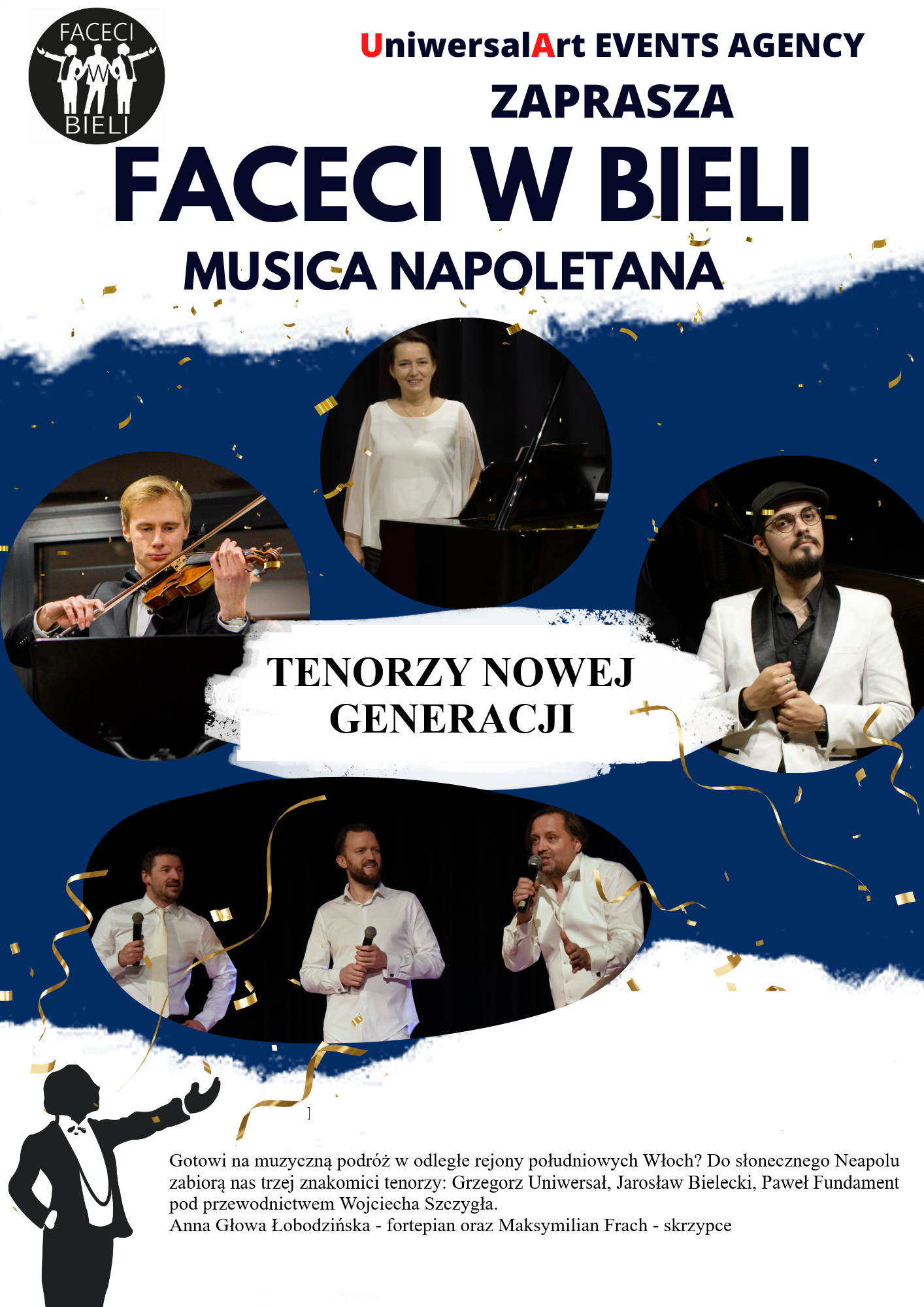 Plakat Trzech Tenorów FACECI W BIELI - koncert pieśni neapolitańskich z wybuchową dawką humoru 154864