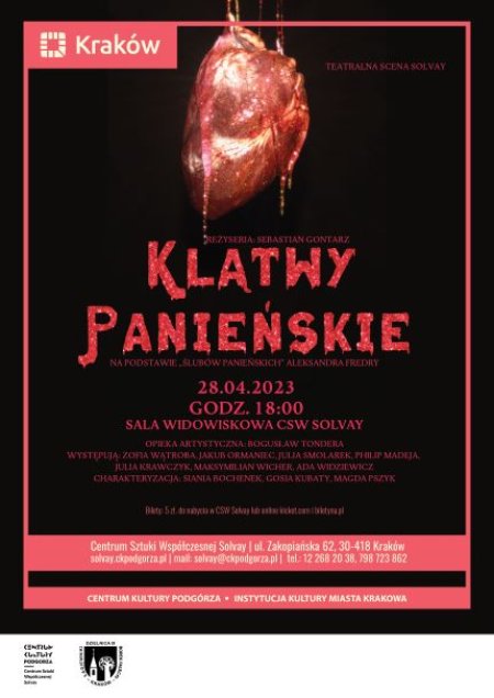 28.04.2023/piątek, godz. 18.00 „Klątwy Panieńskie" - spektakl