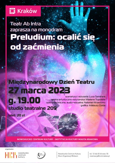 „Preludium: ocalić się od zaćmienia” –  monodram Luci Seminara z Teatru Ab Intra - spektakl