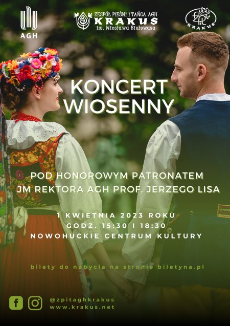 Koncert wiosenny Zespołu Pieśni i Tańca AGH KRAKUS - koncert