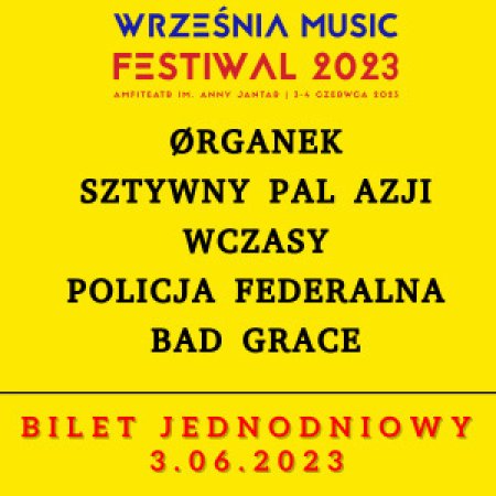 Września Music Festiwal 2023 - Bilet jednodniowy 3.06.2023 - festiwal