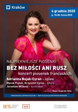NAJPIĘKNIEJSZE PIOSENKI: Bez miłości ani rusz - koncert piosenek francuskich, śpiewa: Adrianna Bujak-Cyran