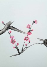 Japonia - forma i doświadczenie. Warsztaty malarstwa tuszowego, temat: kwiat śliwy