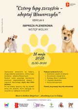 Impreza plenerowa "Cztery łapy szczęścia - adoptuj Wawerczyka" w WCK Falenica