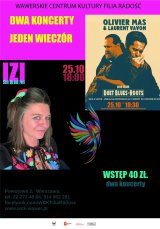 Dwa koncerty - jeden wieczór: Izi „Shut Up and Feel” oraz Olivier Mas & Laurent Vavon