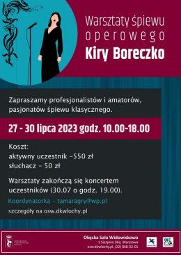 Warsztaty śpiewu operowego Kiry Boreczko