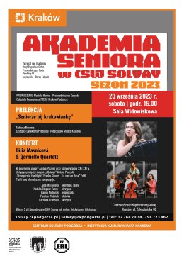 23.09.2023/sobota, godz.15.00  AKADEMIA SENIORA