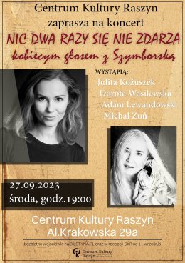 Koncert "Nic dwa razy się nie zdarza - kobiecym głosem z Szymborską"