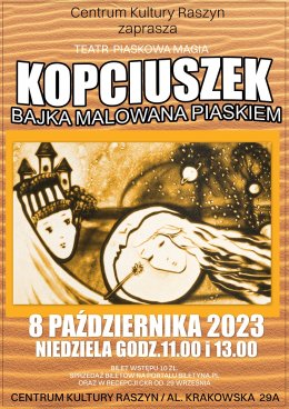 Spektakl dla dzieci "Kopciuszek" w wykonaniu Teatru Piaskowa Magia