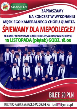 Śpiewamy dla Niepodległej - koncert chóru Quatra