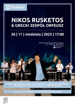 26.11.2023/niedziela, godz.17.00 – Koncert Nikos Rusketos & Zespół Grecki Orfeusz