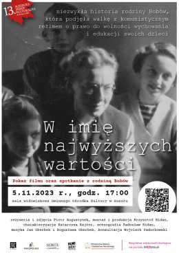 Pokaz filmu "W imię najwyższych wartości" reż. P. Augustynek