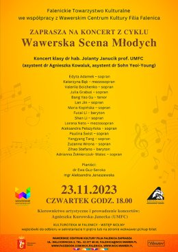 Koncert studentów Uniwersytetu Muzycznego Fryderyka Chopina WCK FALENICA