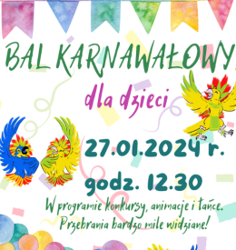 Bal karnawałowy dla dzieci w Domu Kultury "Kolorowa"